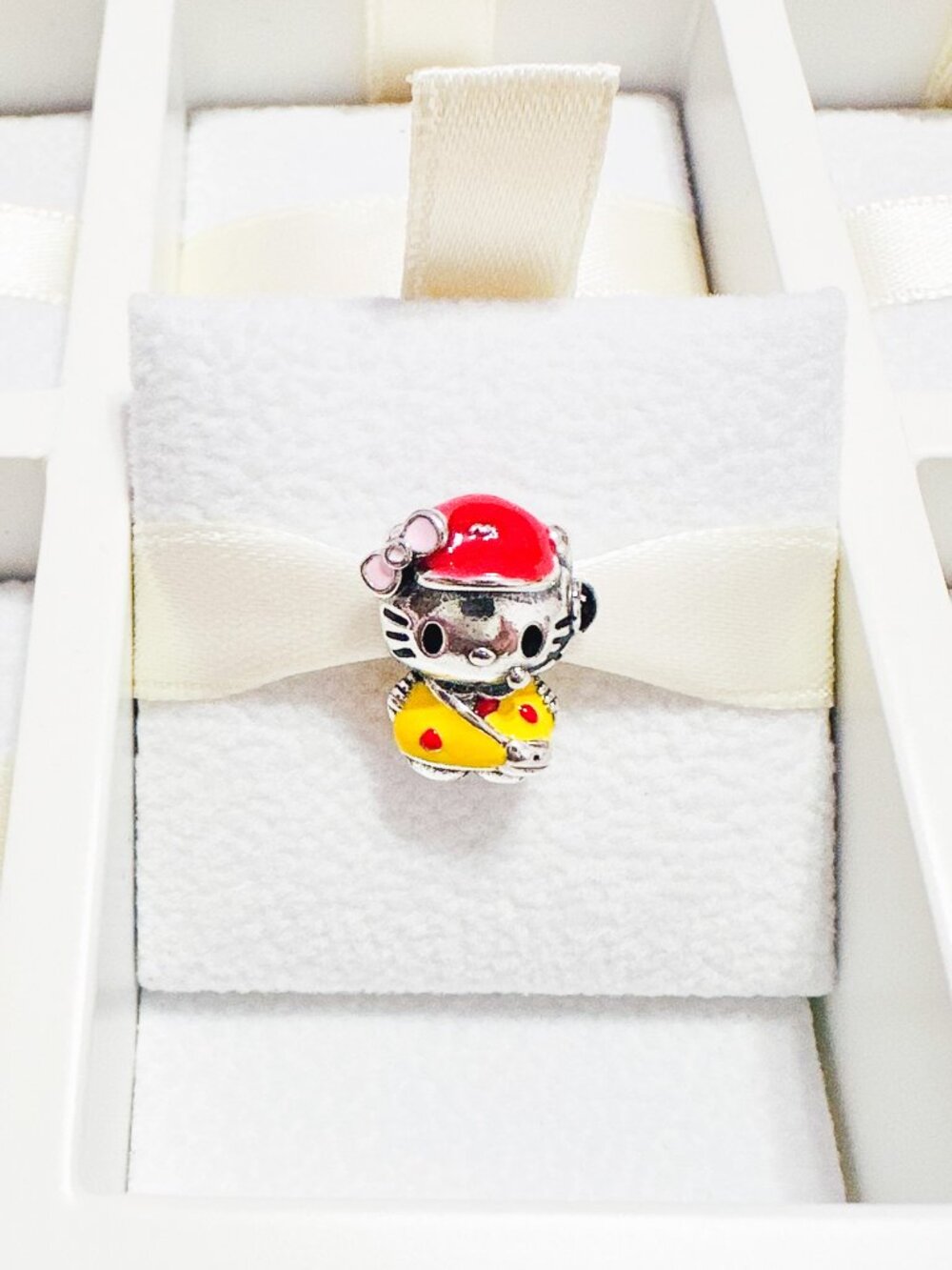 925 Sterling Silver Hello Kitty Fast Food Restaurant Charm Bead Fits Pandora